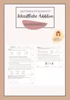 Vorschau - Stundenentwürfe - Schriftliche Addition | Unterrichtseinheit | Unterrichtsreihe - Seite 1