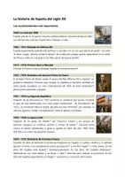 Vorschau - Merkblätter - Historia de España (siglo XX) - Línea de tiempo, Cronología, Quiz - Seite 1