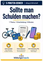 Vorschau - Arbeitsblätter - Sollte man Schulden machen? 5-Minuten-Denker für Wirtschaft & Alltag | Diskussionsimpuls ab Klasse 7 - Deckblatt