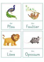 Vorschau - Spiele - Zootiere – Wort- und Bildkarten | Tiere im Zoo | 54 Tiere mit Artikel & Silbenschrift | differenziert Kita bis Klasse 2 | DaZ - Seite 1
