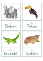 Vorschau - Spiele - Zootiere – Wort- und Bildkarten | Tiere im Zoo | 54 Tiere mit Artikel & Silbenschrift | differenziert Kita bis Klasse 2 | DaZ - Seite 3