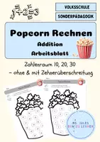 Vorschau - Arbeitsblätter - Arbeitsblatt Popcorn Rechnen_Addition - Deckblatt