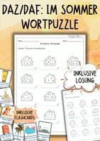 Vorschau - Arbeitsblätter - DaZ / DaF / Deutsch Grundschule - Im Sommer - Wortpuzzle - Deckblatt