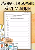 Vorschau - Arbeitsblätter - DaZ / DaF / Deutsch Grundschule - Im Sommer - Sätze schreiben - Deckblatt
