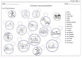 Vorschau - Arbeitsblätter - DaZ / DaF / Deutsch Grundschule - Im Sommer - Lesen - Seite 1