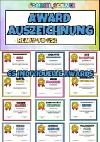 Vorschau - Mal- und Bastelvorlagen - Schuljahresabschluss Schüler Awards & Auszeichnungen – kreative Urkunden für Schule & Schuljahresende | sofort einsetzbar - Deckblatt