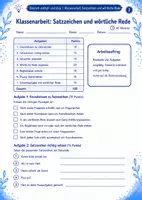 Vorschau - Stundenentwürfe - Deutsch Klasse 5/6: Klassenarbeit - Satzzeichen und wörtliche Rede - Seite 2