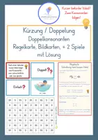 Vorschau - Merkblätter - Doppelkonsonanten - kurze Vokale - Klasse 3-5 - Regelkarte, Wortkarten, Spiel - Deckblatt