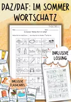 Vorschau - Arbeitsblätter - DaZ / DaF / Deutsch Grundschule - Im Sommer - Welches Wort ist richtig? - Deckblatt