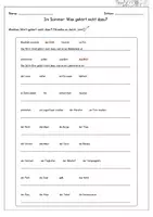 Vorschau - Arbeitsblätter - DaZ / DaF / Deutsch Grundschule - Im Sommer - Wortschatz - Seite 1