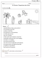 Vorschau - Arbeitsblätter - DaZ / DaF / Deutsch Grundschule - Im Sommer - Präpositionen des Ortes - Seite 1