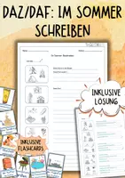 Vorschau - Arbeitsblätter - DaZ / DaF / Deutsch Grundschule - Im Sommer - Schreiben - Deckblatt