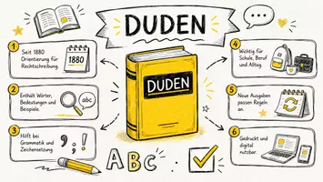 Vorschau - Arbeitsblätter - AB mit Fragen zum Thema "Duden" + Lösungsblatt + Mindmap + Infografik - Seite 1