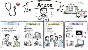 Vorschau - Arbeitsblätter - Arbeitsblätter zum Thema "Arzt" + Lösung & MP3 + Mindmap + Infografik - Seite 1