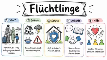 Vorschau - Arbeitsblätter - Lernposter + Arbeitsblätter zum Thema "Flüchtlinge" + Lösung & MP3 + Mindmap + Infografik - Seite 2