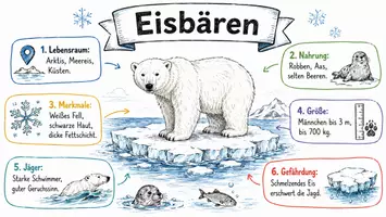 Vorschau - Arbeitsblätter - Lernposter + Arbeitsblätter zum Thema "Eisbär" (Lückentext, Hörverstehen) + Lösung & MP3 + Mindmap + Infografik - Seite 2