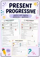 Vorschau - Arbeitsblätter - Present Progressive (positive, negative and questions) - Deckblatt