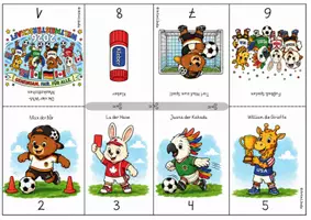 Vorschau - Mal- und Bastelvorlagen - KOSTENLOS: Fußball-WM 2026 Aufklappbuch – Schreiben & Erzählen zu den Maskottchen Max, Lu, Juana & William - Seite 2