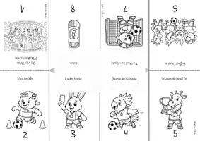 Vorschau - Mal- und Bastelvorlagen - KOSTENLOS: Fußball-WM 2026 Aufklappbuch – Schreiben & Erzählen zu den Maskottchen Max, Lu, Juana & William - Seite 3