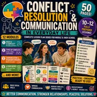 Vorschau - Arbeitsblätter - Conflict Resolution & Communication Skills | SEL and Social Learning Unit for Secondary Education - Deckblatt