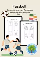 Vorschau - Arbeitsblätter - ⚽️Lesezeichen Fußball | Bastelvorlagen für die Grundschule | Leseförderung | Lesezeichen zum Basteln | Fußball | Lesezeichen zum Ausmalen | lesen und malen - Deckblatt