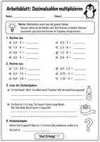 Vorschau - Arbeitsblätter - Dezimalzahlen multiplizieren (Arbeitsblätter + Lösung) - Seite 2