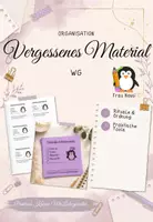 Vorschau - Merkblätter - Klebezettel "vergessenes Material" - WG ES - Organisation - Deckblatt