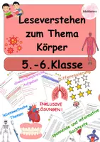 Vorschau - Arbeitsblätter - Leseverstehen: Der menschliche Körper – Sachtexte & Arbeitsblätter mit Lösungen | 5.–6. Klasse - Deckblatt