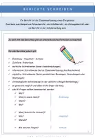 Vorschau - Arbeitsblätter - Deutsch: Berichte schreiben - Seite 1