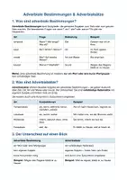 Vorschau - Arbeitsblätter - Adverbialsätze & adverbiale Bestimmungen – Arbeitsblatt mit Lösungen | temporal, modal, kausal, lokal - Deckblatt