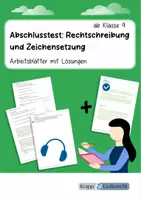 Vorschau - Test - Abschlusstest: Rechtschreibung/Zeichensetzung – ab Klasse 9 - Deckblatt