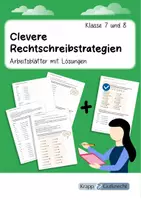 Vorschau - Arbeitsblätter - Clevere Rechtschreibstrategien – Klasse 7 und 8 - Deckblatt