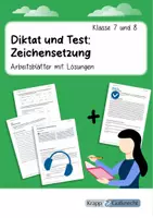 Vorschau - Test - Diktat und Test: Zeichensetzung – Klasse 7 und 8 - Deckblatt