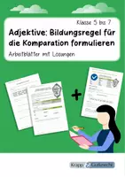 Vorschau - Arbeitsblätter - Bildungsregel für die Komparation von Adjektiven – Regeln & Übungen mit Lösungen - Deckblatt