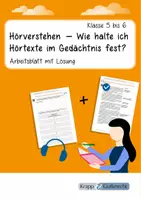 Vorschau - Arbeitsblätter - Hörverstehen trainieren – Hörtexte verstehen & Informationen festhalten | Klasse 5–6 - Deckblatt