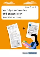 Vorschau - Arbeitsblätter - Vorträge vorbereiten und präsentieren – Arbeitsblatt mit Lösung - Deckblatt