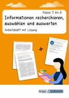 Vorschau - Arbeitsblätter - Recherche lernen – Informationen recherchieren, auswählen & auswerten | Klasse 5–6 - Deckblatt