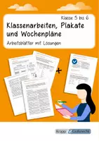 Vorschau - Arbeitsblätter - Klassenarbeiten, Plakate und Wochenpläne – Arbeitsblätter mit Lösungen - Deckblatt