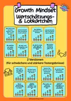 Vorschau - Bildkarten - Growth Mindset Wertschätzungs- und Lobkärtchen - Deckblatt