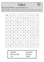 Vorschau - Arbeitsblätter - Wortsuchsel: Fußball / 4 Levels / inkl. Lösungen - Seite 1