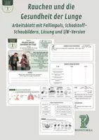 Vorschau - Unterrichtsreihen - Rauchen und die Gesundheit der Lunge – Arbeitsblatt mit Fallimpuls, Schadstoff-Schaubildern, Lösung und S/W-Version - Deckblatt