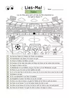 Vorschau - Arbeitsblätter - Lies-Mal Fußball-WM ⚽ – Lesen & Malen - Seite 1