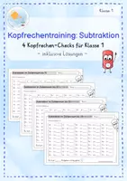 Vorschau - Arbeitsblätter - Kopfrechentraining: Subtraktion ZR 20 I Kopfrechenest I Kl. 1 - Deckblatt