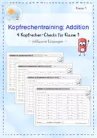 Vorschau - Arbeitsblätter - Materialpaket: Kopfrechentraining ZR 20 I 8 Kopfrechentests für Kl. 1 - Seite 1