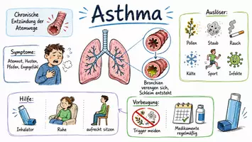 Vorschau - Arbeitsblätter - Lernposter + AB mit Fragen zum Thema "Asthma" + Lösungsblatt + Mindmap + Infografik - Seite 2