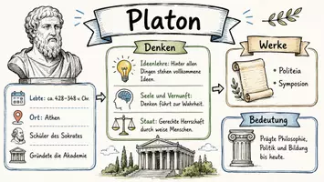 Vorschau - Arbeitsblätter - Lernposter + Arbeitsblätter zum Thema "Platon" + Lösung & MP3 + Mindmap + Infografik - Seite 2