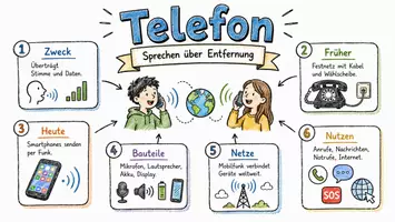 Vorschau - Arbeitsblätter - Lernposter + Arbeitsblätter zum Thema "Telefon" + Lösung & Fragen & MP3 + Mindmap + Infografik - Seite 2