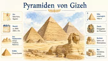 Vorschau - Arbeitsblätter - Arbeitsblatt "Pyramiden von Gizeh" + Onlineübung & MP3 + Infografik - Seite 2