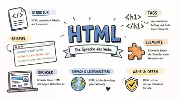 Vorschau - Arbeitsblätter - AB mit Fragen zum Thema "HTML" + Lösungsblatt + Infografik - Seite 1
