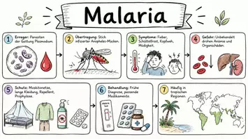 Vorschau - Arbeitsblätter - AB mit Fragen zum Thema "Malaria" + Lösungsblatt + Mindmap + Infografik - Seite 1